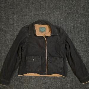 Vintage 90s Woolrich Green Label Denim jean bomber jacket. womans size small